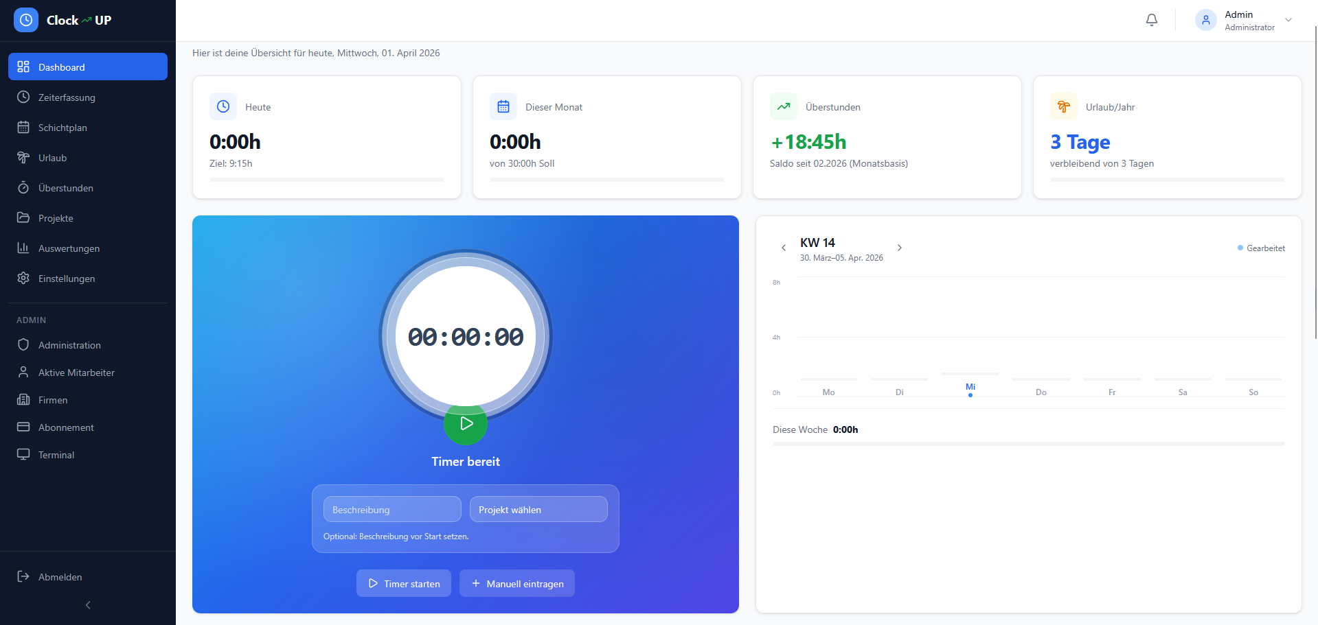 Zeiterfassungs-App – Bild 1